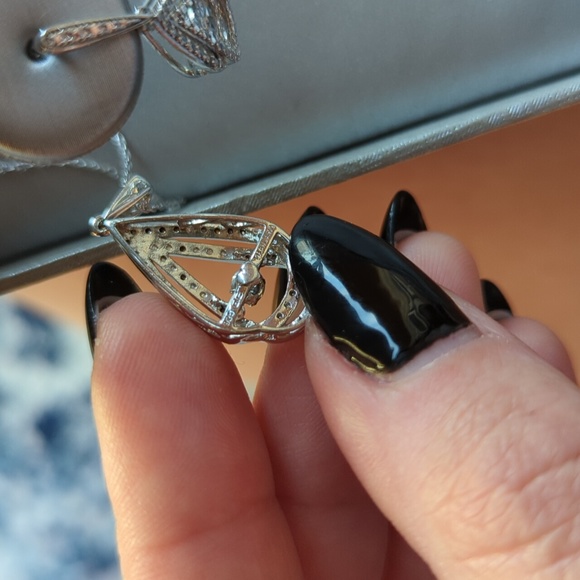 Zales Jewelry Sterling Silver Necklace and Earring Set - Picture 4 of 4